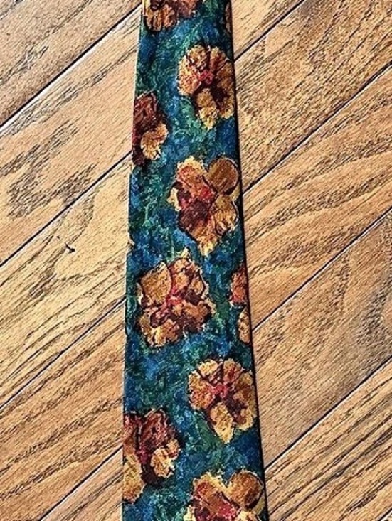 Fumagalli 1891 Other - Vintage Fumagalli 1891 Floral 3 1/2 inch Silk Tie in Blue & Orange Like New